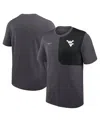 Nike Men's Anthracite West Virginia Mountaineers 2025 Sideline Uv Performance Coach T-shirt In Gray