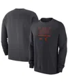 Nike Men's Anthracite Wnba Logo Woman Club Fleece Pullover Sweatshirt In Black