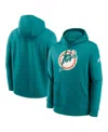 Nike Aqua Miami Dolphins Sideline Offensive Set Play Performance Pullover Hoodie In Aqua