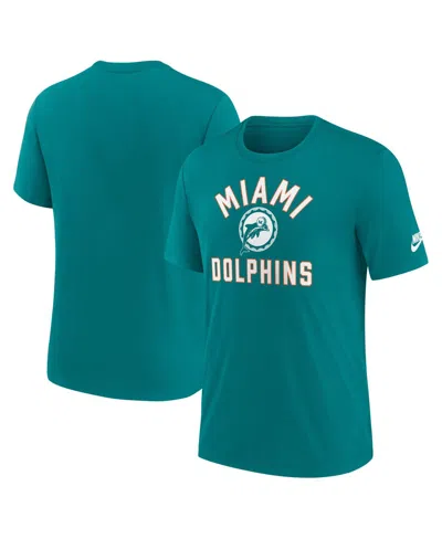 Nike Aqua Miami Dolphins Favorable Timeline Tri-blend T-shirt In Blue