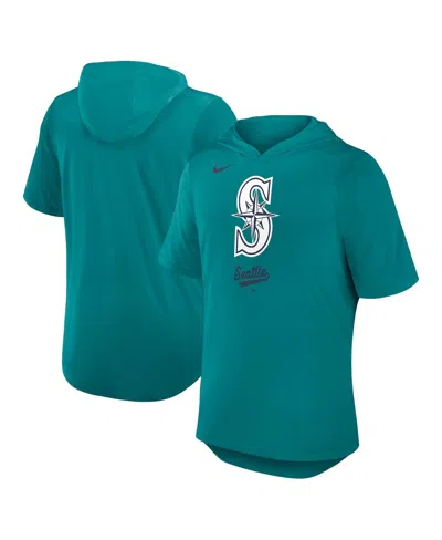 Nike Men's Aqua Seattle Mariners Tri-blend Performance Hoodie T-shirt