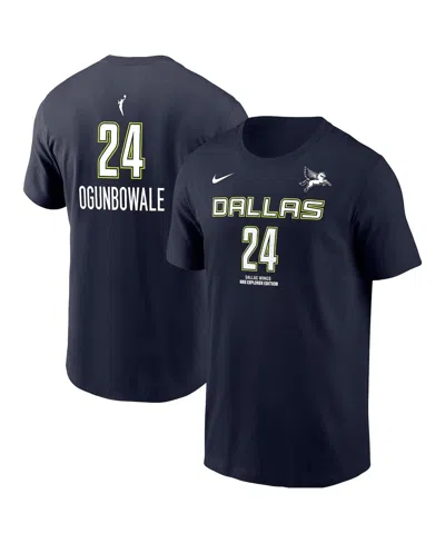 Nike Men's Arike Ogunbowale Navy Dallas Wings Explorer Edition Name Number T-shirt In Blue