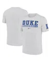 Nike Ash Duke Blue Devils Velocity Baseball Wordmark Stack Performance T-shirt In Ash