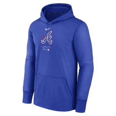 Nike Men's Atlanta Braves City Connect Practice  Therma Mlb Pullover Hoodie In Blue