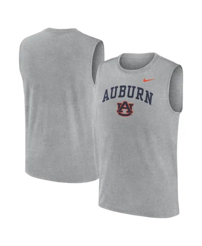 Nike Men's Auburn Tigers Primetime Arch Legend Sleeveless Screen-print Graphics Muscle Tank Top In Gray