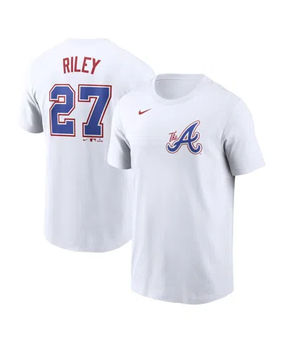Nike Men's Austin Riley White Atlanta Braves City Connect Fuse Name Number T-shirt