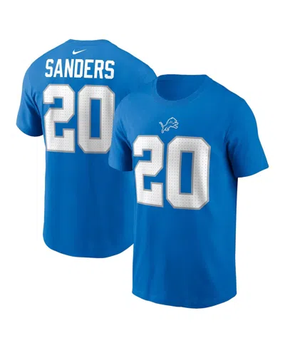 Nike Men's Barry Sanders Blue Detroit Lions Retired Player Name Number T-shirt