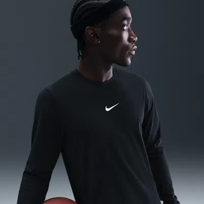 Nike Men's Basketball Long-sleeve T-shirt In Black