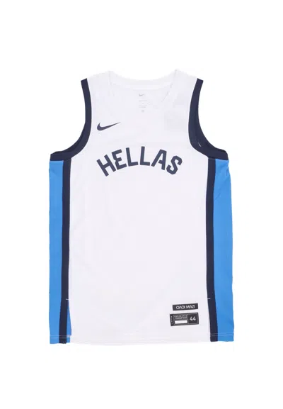 Nike Men's Basketball Tank Top Limited Home Jersey Team Greece White/lt Photo Blue