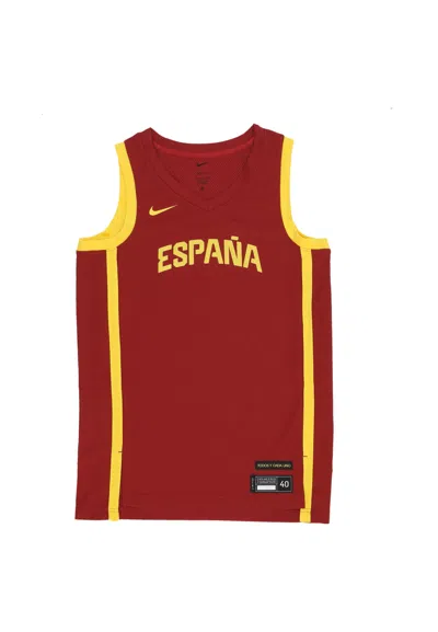 Nike Men's Basketball Tank Top Limited Road Basketball Jersey Team Spain Team Crimson/tour Yellow