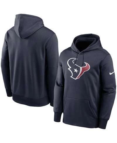 Nike Men's Big And Tall Navy Houston Texans Fan Gear Primary Logo Therma Performance Pullover Hoodie