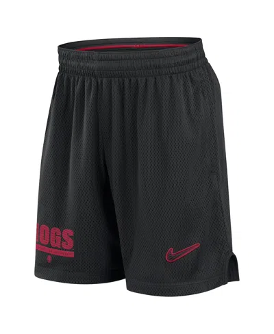 Nike Men's Black Arkansas Razorbacks 2024 Sideline Mesh Shorts In Black,crimson