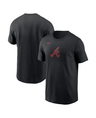 NIKE MEN'S BLACK ATLANTA BRAVES LIGHTS OUT COLOR POP T-SHIRT