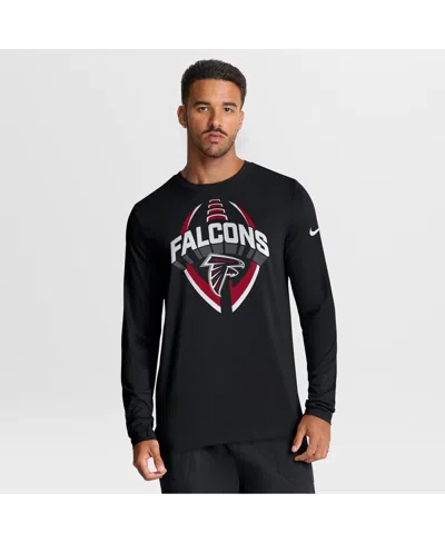 Nike Men's Black Atlanta Falcons Primetime Legend Icon Performance Long Sleeve T-shirt