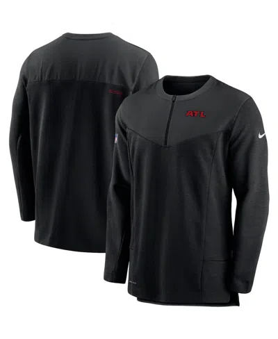 Nike Men's Black Atlanta Falcons Sideline Half-zip Uv Performance Jacket