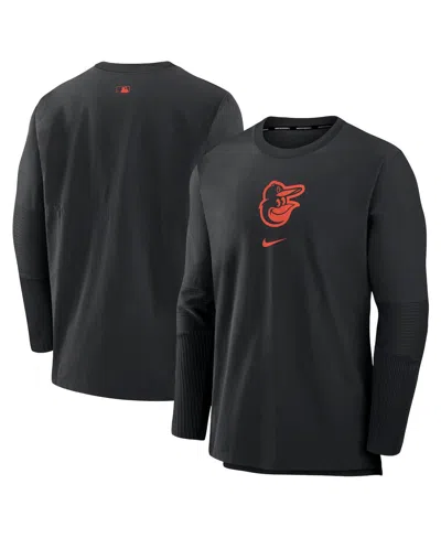 Nike Men's Baltimore Orioles Authentic Collection Player Performance Pullover Sweatshirt In Black
