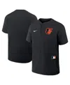 Nike Men's Black Baltimore Orioles Authentic Collection Raglan Short Sleeve Windshirt In Black