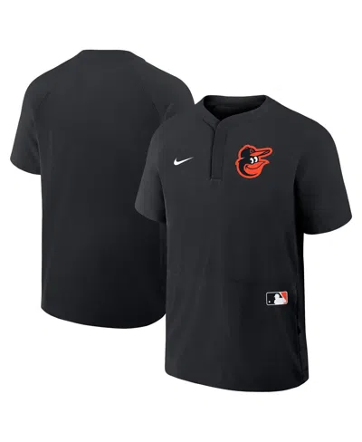 Nike Men's Black Baltimore Orioles Authentic Collection Raglan Short Sleeve Windshirt