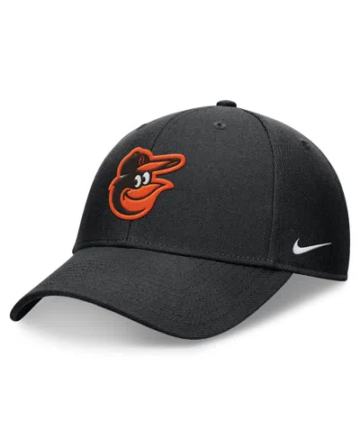 Nike Men's Black Baltimore Orioles Evergreen Club Performance Adjustable Hat In Blck,blk