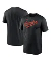 NIKE MEN'S BLACK BALTIMORE ORIOLES FUSE LEGEND T-SHIRT