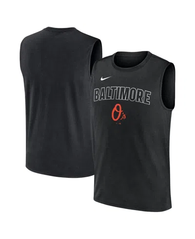 Nike Men's Black Baltimore Orioles Knockout Performance Muscle Tank Top