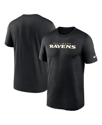 NIKE MEN'S BLACK BALTIMORE RAVENS PRIMETIME LEGEND WORDMARK PERFORMANCE T-SHIRT