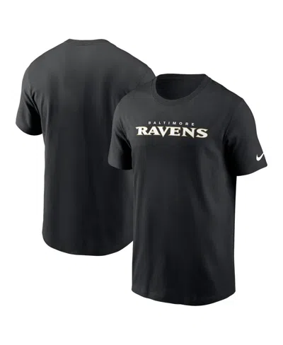 NIKE MEN'S BLACK BALTIMORE RAVENS PRIMETIME WORDMARK ESSENTIAL T-SHIRT