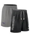 Nike Black Baltimore Ravens Sideline Reversible Performance Shorts In Gray