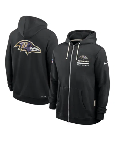 Nike Men's Black Baltimore Ravens Sideline Utility Player Performance Full-zip Hoodie