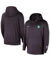 Nike Black Boston Celtics Authentic Practice Yoga Restore Pullover Hoodie In Purple