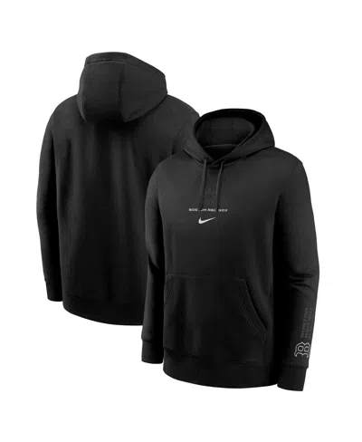 NIKE MEN'S BLACK BOSTON RED SOX LIGHTS OUT CLUB FLEECE PULLOVER HOODIE