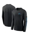 Nike Men's Black Carolina Panthers All Out Long Sleeve T-shirt In Black