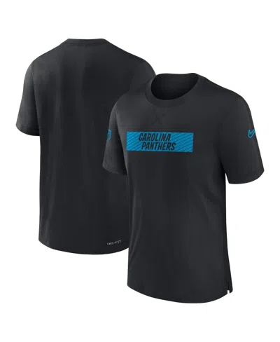 Nike Men's Black Carolina Panthers Sideline Player Performance T-shirt