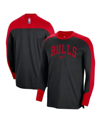 Nike Men's Black Chicago Bulls 2024/25 Authentic Pre-game Legend Long Sleeve Shooting T-shirt In Red