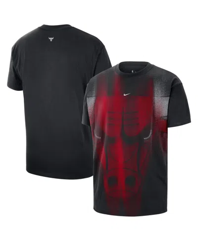 Nike Men's Black Chicago Bulls Icon Practice T-shirt