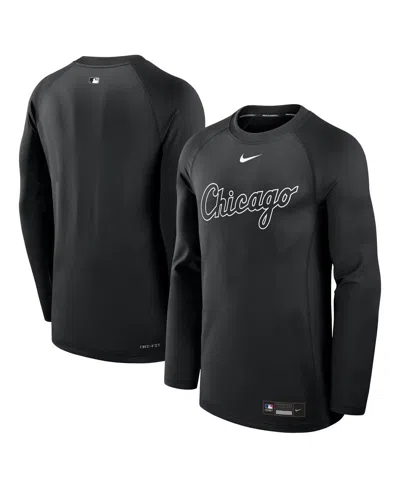 Nike Men's Black Chicago White Sox Authentic Collection Game Time Raglan Performance Long Sleeve T-shirt