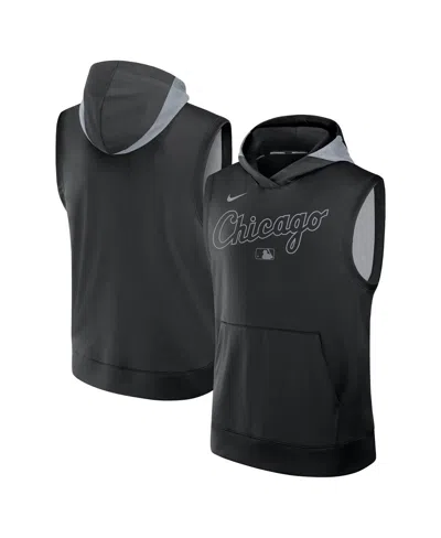 Nike Men's Black Chicago White Sox Authentic Collection Performance Sleeveless Pullover Hoodie In Gray
