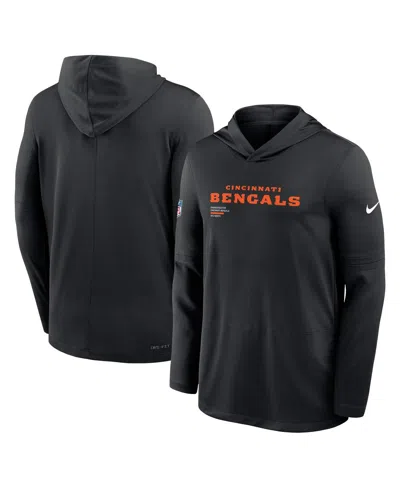 Nike Black Cincinnati Bengals Sideline Pure Fury Performance Long Sleeve Hoodie T-shirt