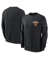 Nike Men's Black Cincinnati Bengals Primetime Club Fleece Pullover Sweatshirt In Gray
