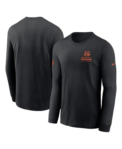NIKE MEN'S BLACK CINCINNATI BENGALS SIDELINE PERFORMANCE LONG SLEEVE T-SHIRT