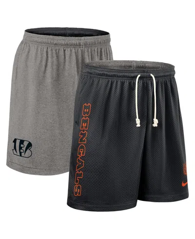 Nike Men's Black Cincinnati Bengals Sideline Reversible Performance Shorts In Multi