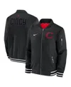 Nike Men's Black Cincinnati Reds Authentic Collection City Connect Full-zip Bomber Jacket In Black