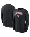 Nike Black Cincinnati Reds Pullover Sweatshirt In Black