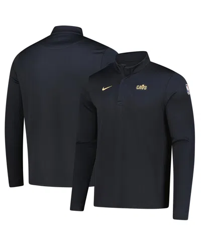 Nike Men's Black Cleveland Cavaliers 2025/26 Authentic Coaches Quarter-zip Dri-fit Sweatshirt In Blue