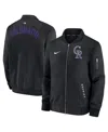 Nike Men's Black Colorado Rockies Authentic Collection Dugout Full-zip Bomber Jacket In Black