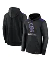 Nike Men's Black Colorado Rockies Authentic Collection Performance Pullover Hoodie In Black