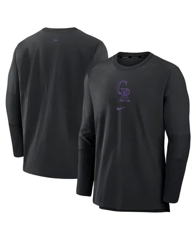 Nike Men's Black Colorado Rockies Authentic Collection Player Performance Pullover Sweatshirt