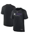 Nike Men's Black Colorado Rockies Authentic Collection Pregame Raglan Performance T-shirt In Black