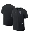Nike Men's Black Colorado Rockies Authentic Collection Raglan Short Sleeve Windshirt In Black