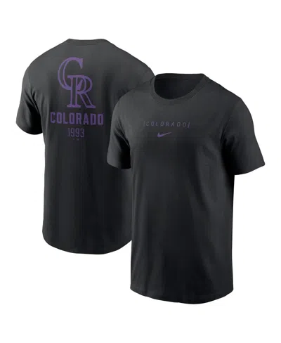 Nike Men's Black Colorado Rockies Large Logo Back Stack T-shirt
